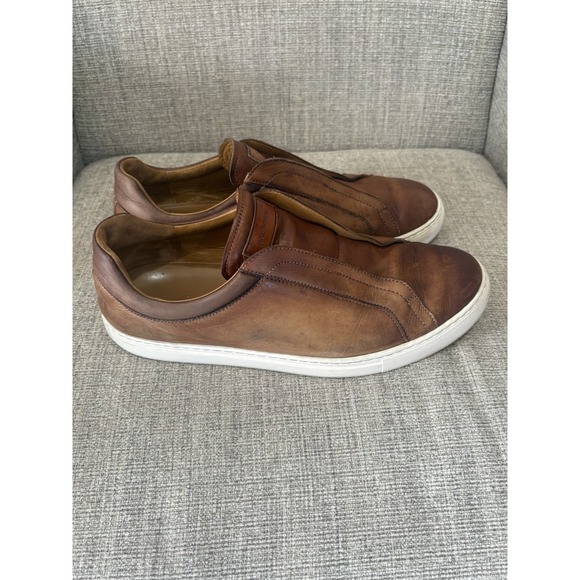 Magnanni Fiore Leather Slip On Sneakers Brown Size 13 - Picture 4 of 9